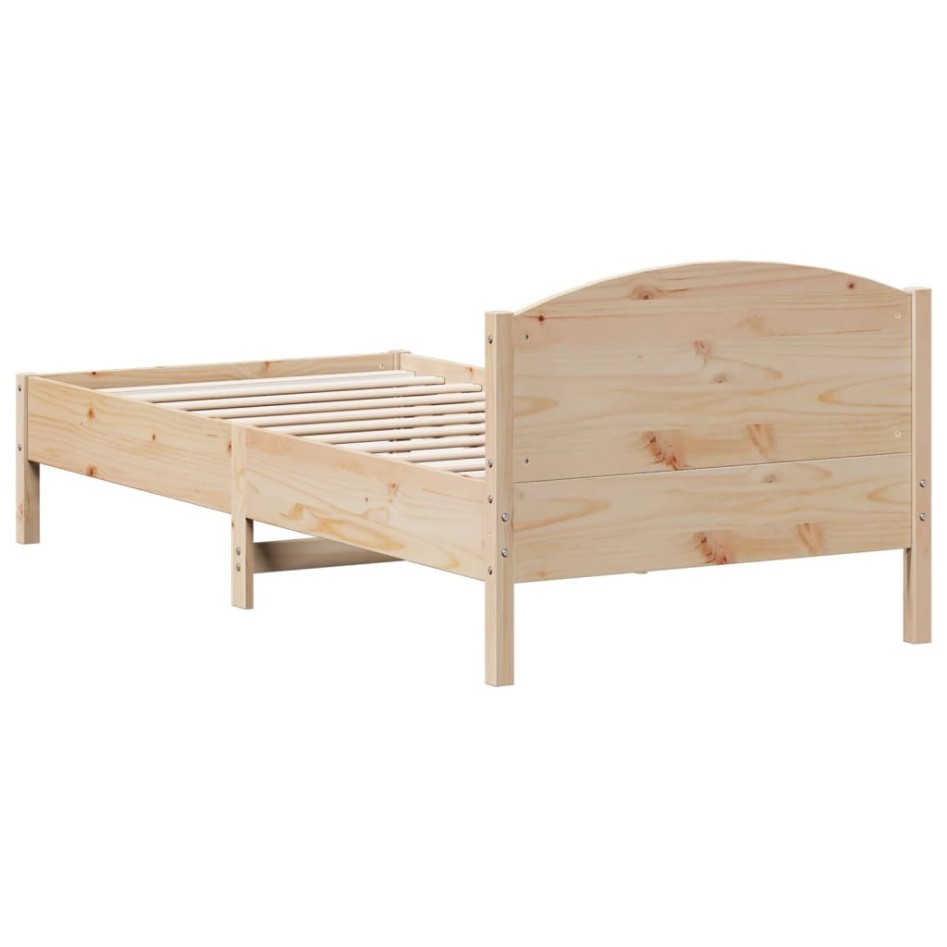 Estructura de cama sin colchón madera maciza de pino 90x200