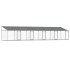 Jaula de perros techo y puertas acero galvanizado gris 10x2x2