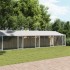 Jaula de perros techo y puertas acero galvanizado gris 10x2x2