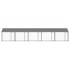 Jaula de perros techo y puertas acero galvanizado gris 10x2x2
