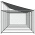 Jaula de perros techo y puertas acero galvanizado gris 10x2x2
