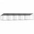 Jaula de perros techo y puertas acero galvanizado gris 10x2x2