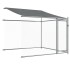 Jaula de perros techo y puertas acero galvanizado gris 10x2x2