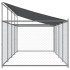 Jaula de perros techo y puerta acero galvanizado gris 8x2x2