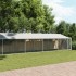 Jaula de perros techo y puerta acero galvanizado gris 12x2x2