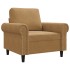Sillón de terciopelo marrón 60