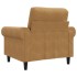 Sillón de terciopelo marrón 60