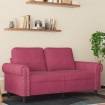 Sofá de 2 plazas de terciopelo rojo tinto 120 cm