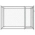 Jaula de perros con puerta acero galvanizado gris 2x2x1,5