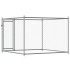 Jaula de perros con puerta acero galvanizado gris 2x2x1,5