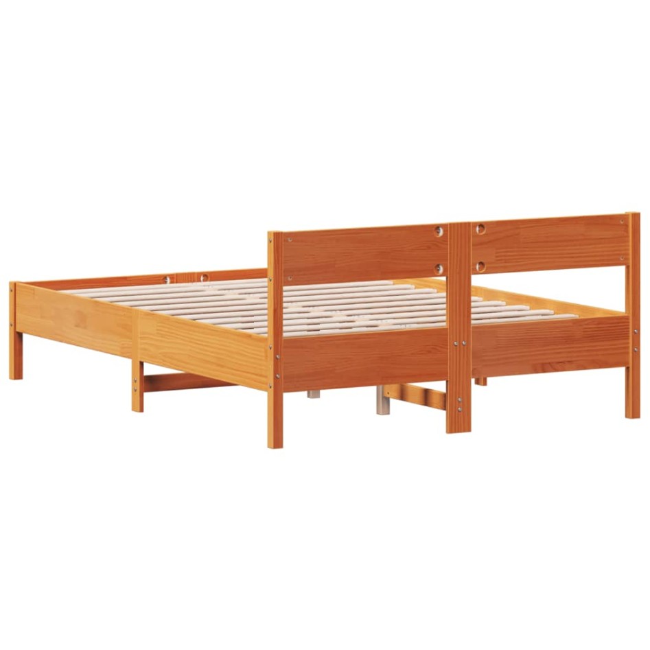 Estructura de cama sin colchón madera maciza marrón 120x190