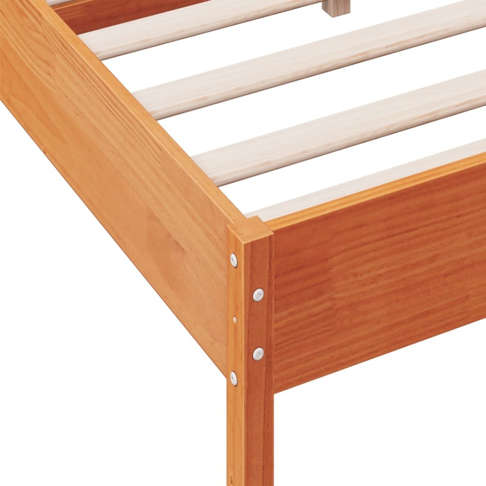 Estructura de cama sin colchón madera maciza marrón 120x190