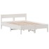 Estructura de cama sin colchón madera maciza blanca 120x190