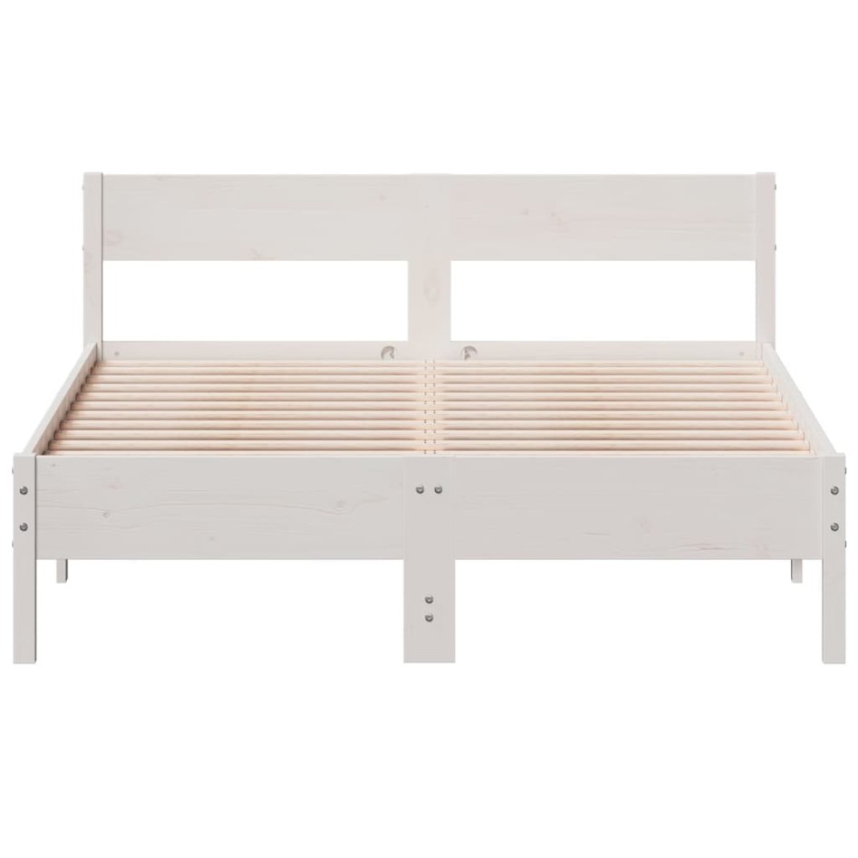Estructura de cama sin colchón madera maciza blanca 120x190