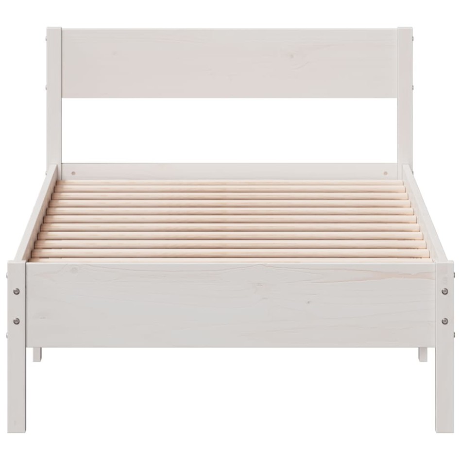 Estructura de cama sin colchón madera de pino blanca 90x200