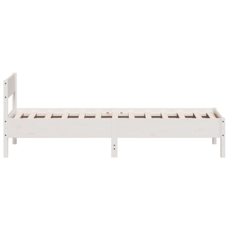 Estructura de cama sin colchón madera de pino blanca 90x200