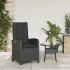 Sillón reclinable de jardín con cojines ratán sintético
