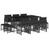 Set de comedor jardín 11 pzas con cojines ratán sintético