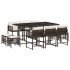 Set comedor de jardín 11 pzas y cojines ratán sintético