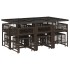 Set comedor de jardín 11 pzas y cojines ratán sintético