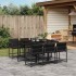 Set de comedor de jardín 7 pzas y cojines ratán sintético