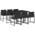 Set de comedor de jardín 7 pzas y cojines ratán sintético