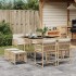 Set comedor de jardín 9 pzas con cojines ratán sintético