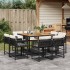 Set de comedor de jardín 9 pzas y cojines ratán sintético