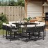 Set de comedor de jardín 9 pzas y cojines ratán sintético
