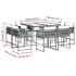 Set comedor jardín 9 pzas y cojines ratán sintético