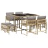 Set comedor de jardín 9 pzas con cojines ratán sintético