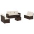Set sofás de jardín 8 piezas y cojines ratán sintético