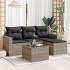 Set de sofás jardín y cojines 5 pzas ratán sintético gris