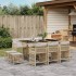 Set comedor de jardín 11 pzas con cojines ratán sintético