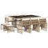 Set comedor de jardín 11 pzas con cojines ratán sintético
