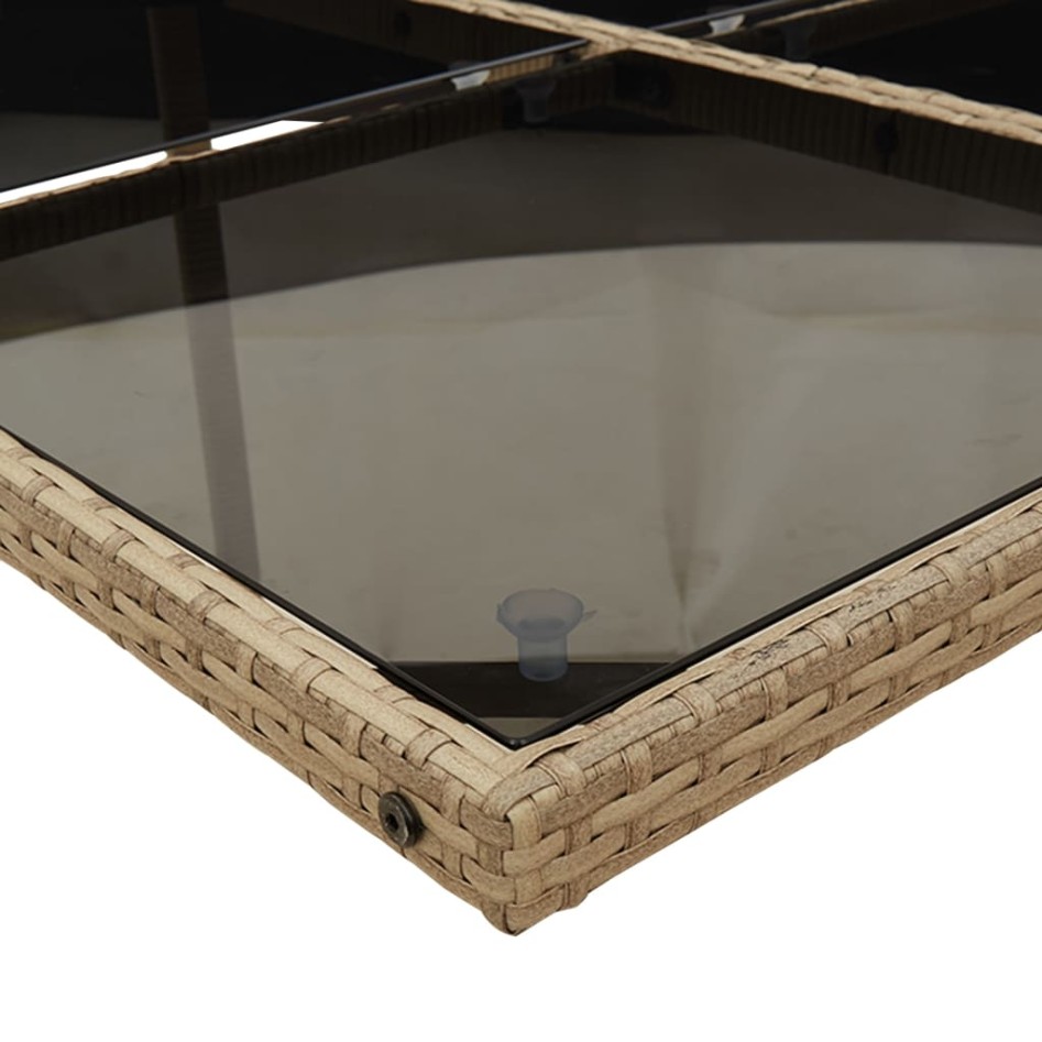 Set comedor de jardín 11 pzas con cojines ratán sintético