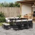 Set de comedor jardín 11 pzas con cojines ratán sintético