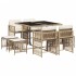 Set comedor de jardín 9 pzas con cojines ratán sintético