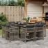 Set comedor jardín 9 pzas y cojines ratán sintético