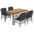 Set de muebles jardín 5 pzas con cojines ratán sintético