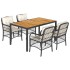 Set de muebles jardín 5 pzas con cojines ratán sintético