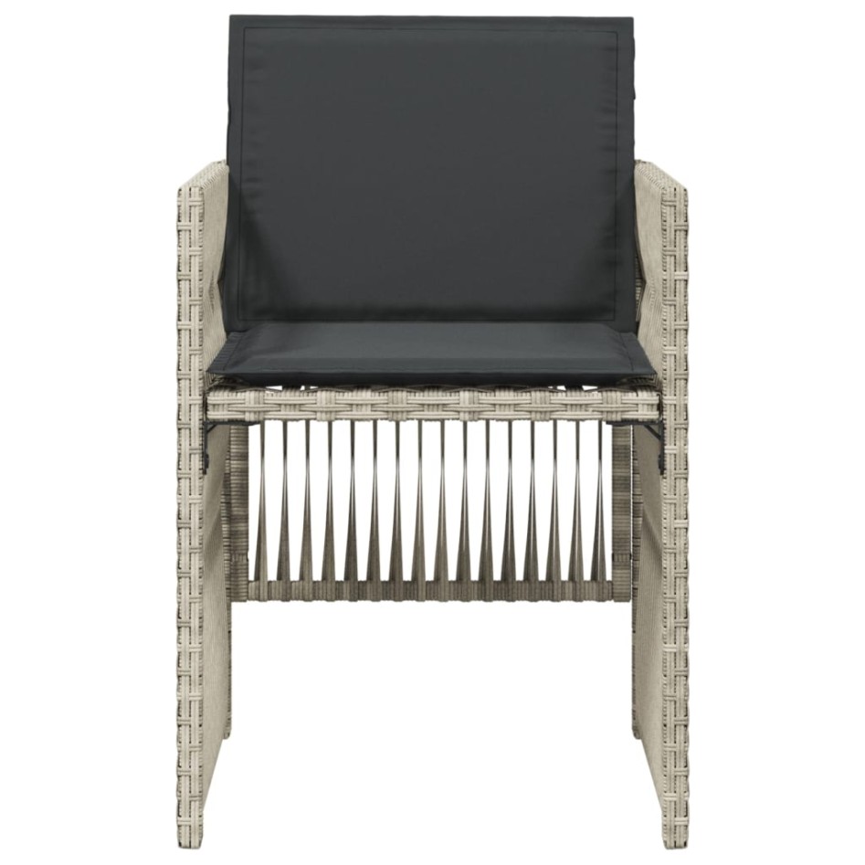 Sillones de jardín con cojines 4 uds ratán sintético gris