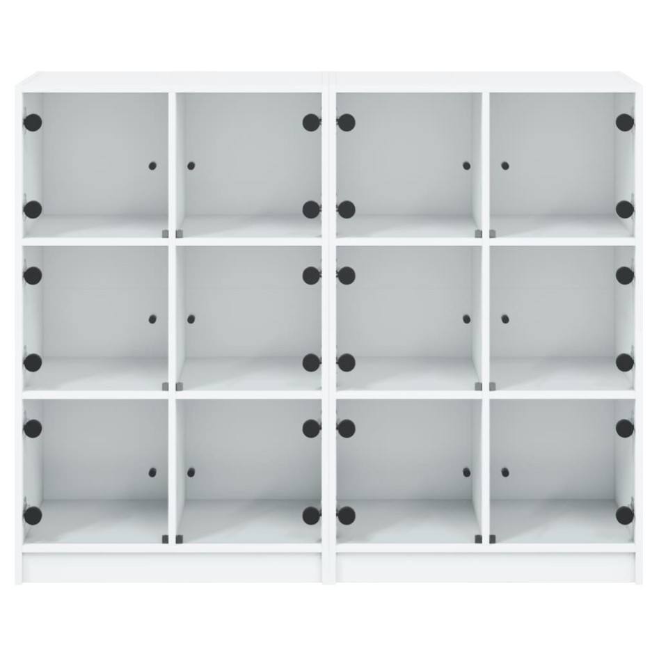 Estantería con puertas madera de ingeniería negro 136x37x109