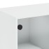 Estantería con puertas madera de ingeniería negro 136x37x109