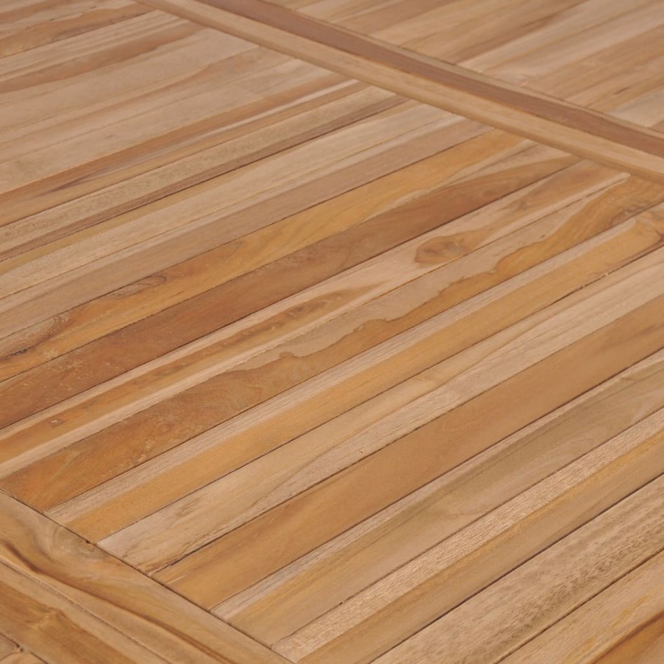 Mesa de jardín de madera maciza de teca 200x100x77