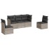Set de sofás jardín y cojines 5 pzas ratán sintético gris