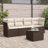 Set comedor de jardín 5 piezas y cojines ratán sintético