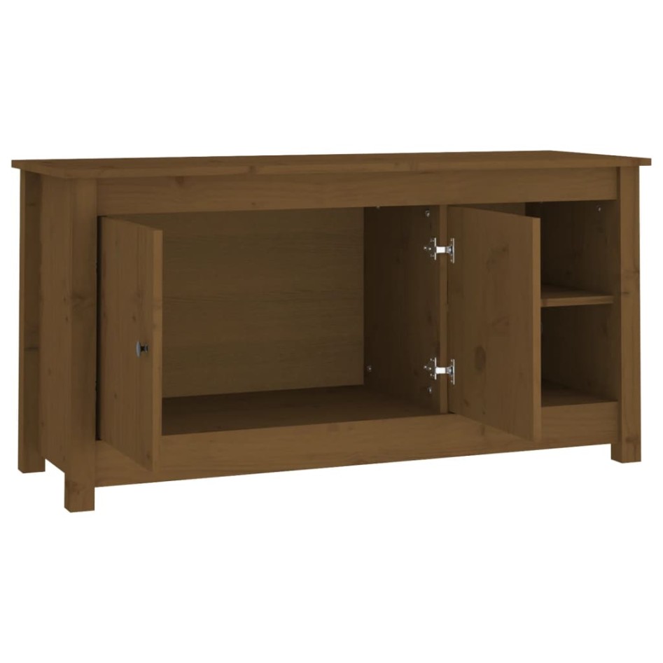 Mueble de TV madera maciza de pino marrón miel 103x36,5x52