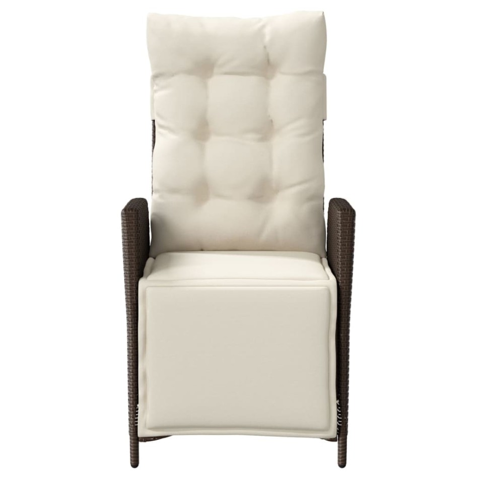 Sillones reclinables jardín y reposapiés 2 uds ratán PE