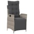Sillón reclinable de jardín con reposapiés ratán PE gris